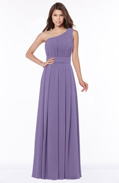 ColsBM Adeline Lilac Gorgeous A-line One Shoulder Zip up Floor Length Pleated Bridesmaid Dresses