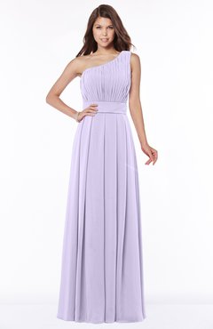ColsBM Adeline Pastel Lilac Gorgeous A-line One Shoulder Zip up Floor Length Pleated Bridesmaid Dresses