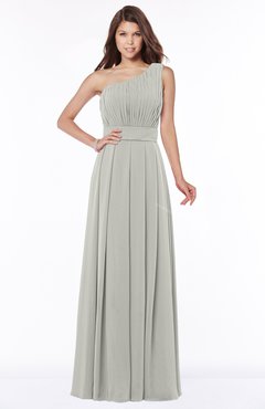 ColsBM Adeline Platinum Gorgeous A-line One Shoulder Zip up Floor Length Pleated Bridesmaid Dresses