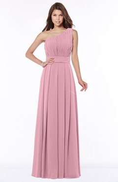 ColsBM Adeline Rosebloom Gorgeous A-line One Shoulder Zip up Floor Length Pleated Bridesmaid Dresses
