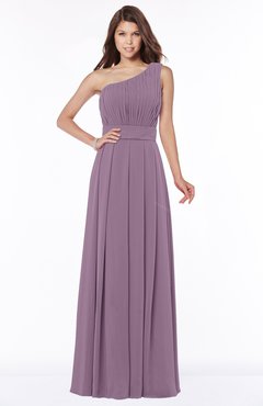 ColsBM Adeline Valerian Gorgeous A-line One Shoulder Zip up Floor Length Pleated Bridesmaid Dresses