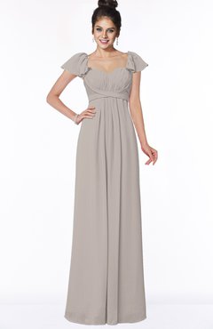 ColsBM Siena Fawn Modern A-line Wide Square Short Sleeve Zip up Pleated Bridesmaid Dresses