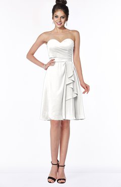 ColsBM Janiya Cloud White Traditional A-line Sleeveless Half Backless Knee Length Bridesmaid Dresses