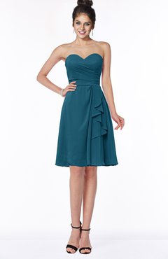 ColsBM Janiya Moroccan Blue Traditional A-line Sleeveless Half Backless Knee Length Bridesmaid Dresses