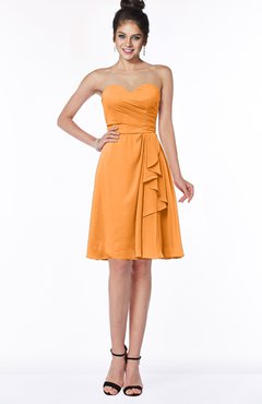 ColsBM Janiya Orange Traditional A-line Sleeveless Half Backless Knee Length Bridesmaid Dresses