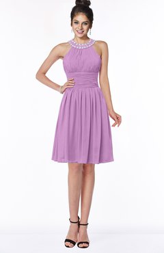 ColsBM Liana Orchid Cute A-line Jewel Chiffon Pleated Bridesmaid Dresses