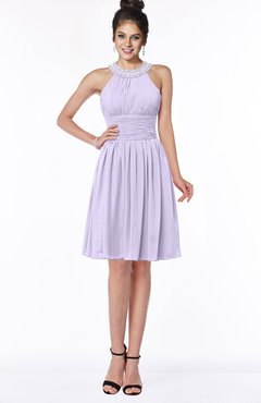 ColsBM Liana Pastel Lilac Cute A-line Jewel Chiffon Pleated Bridesmaid Dresses