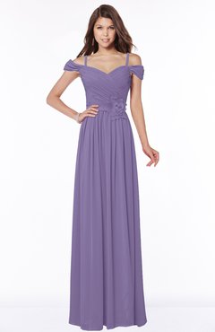 ColsBM Kate Chalk Violet Luxury V-neck Short Sleeve Zip up Chiffon Bridesmaid Dresses
