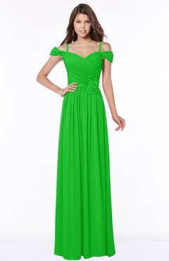 ColsBM Kate Jasmine Green Luxury V-neck Short Sleeve Zip up Chiffon Bridesmaid Dresses
