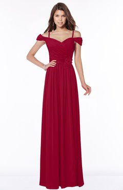 ColsBM Kate Maroon Luxury V-neck Short Sleeve Zip up Chiffon Bridesmaid Dresses