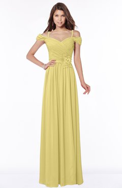 ColsBM Kate Misted Yellow Luxury V-neck Short Sleeve Zip up Chiffon Bridesmaid Dresses