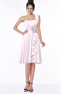 ColsBM Phoebe Blush Glamorous Bateau Sleeveless Zip up Chiffon Knee Length Bridesmaid Dresses