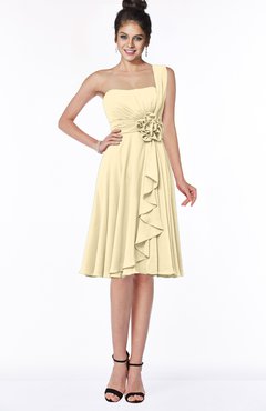 ColsBM Phoebe Cornhusk Glamorous Bateau Sleeveless Zip up Chiffon Knee Length Bridesmaid Dresses