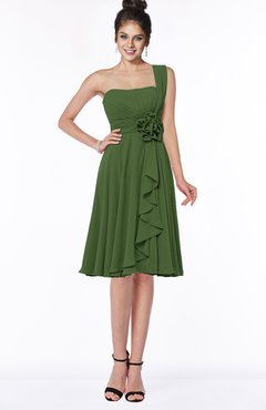 ColsBM Phoebe Garden Green Glamorous Bateau Sleeveless Zip up Chiffon Knee Length Bridesmaid Dresses