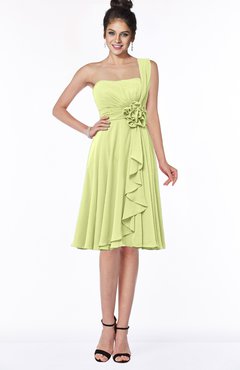 ColsBM Phoebe Lime Sherbet Glamorous Bateau Sleeveless Zip up Chiffon Knee Length Bridesmaid Dresses