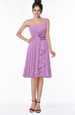 ColsBM Phoebe Orchid Glamorous Bateau Sleeveless Zip up Chiffon Knee Length Bridesmaid Dresses