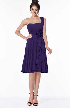 ColsBM Phoebe Royal Purple Glamorous Bateau Sleeveless Zip up Chiffon Knee Length Bridesmaid Dresses
