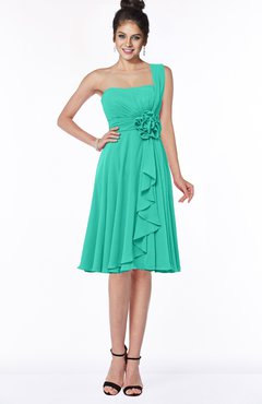 ColsBM Phoebe Viridian Green Glamorous Bateau Sleeveless Zip up Chiffon Knee Length Bridesmaid Dresses