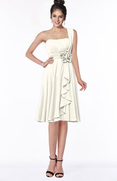 ColsBM Phoebe Whisper White Glamorous Bateau Sleeveless Zip up Chiffon Knee Length Bridesmaid Dresses