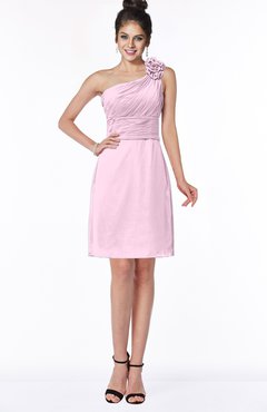 ColsBM Lacy Baby Pink Hippie A-line Sleeveless Half Backless Chiffon Bridesmaid Dresses