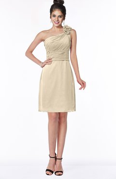 ColsBM Lacy Champagne Hippie A-line Sleeveless Half Backless Chiffon Bridesmaid Dresses