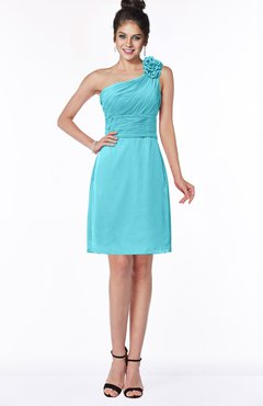 ColsBM Lacy Turquoise Hippie A-line Sleeveless Half Backless Chiffon Bridesmaid Dresses