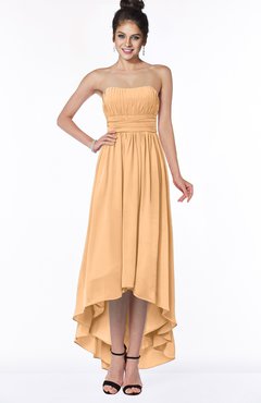 ColsBM Heather Apricot Modern Sleeveless Zip up Chiffon Hi-Lo Bridesmaid Dresses