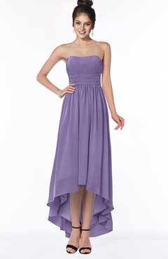 ColsBM Heather Chalk Violet Modern Sleeveless Zip up Chiffon Hi-Lo Bridesmaid Dresses