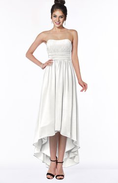 ColsBM Heather Cloud White Modern Sleeveless Zip up Chiffon Hi-Lo Bridesmaid Dresses