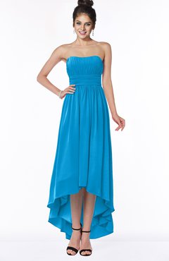 ColsBM Heather Cornflower Blue Modern Sleeveless Zip up Chiffon Hi-Lo Bridesmaid Dresses