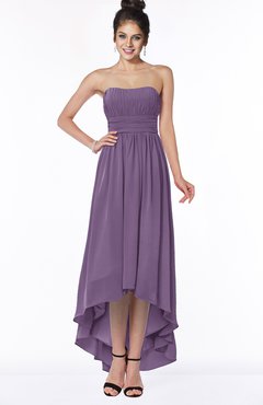 ColsBM Heather Eggplant Modern Sleeveless Zip up Chiffon Hi-Lo Bridesmaid Dresses