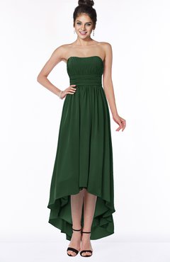 ColsBM Heather Hunter Green Modern Sleeveless Zip up Chiffon Hi-Lo Bridesmaid Dresses