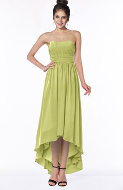 ColsBM Heather Linden Green Modern Sleeveless Zip up Chiffon Hi-Lo Bridesmaid Dresses