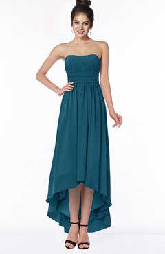 ColsBM Heather Moroccan Blue Modern Sleeveless Zip up Chiffon Hi-Lo Bridesmaid Dresses