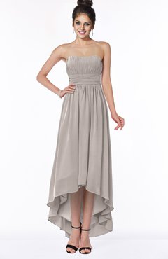 ColsBM Heather Mushroom Modern Sleeveless Zip up Chiffon Hi-Lo Bridesmaid Dresses