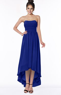 ColsBM Heather Nautical Blue Modern Sleeveless Zip up Chiffon Hi-Lo Bridesmaid Dresses
