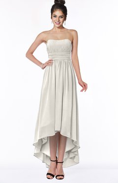 ColsBM Heather Off White Modern Sleeveless Zip up Chiffon Hi-Lo Bridesmaid Dresses