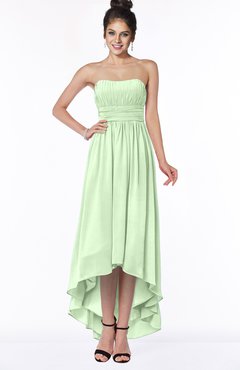 ColsBM Heather Pale Green Modern Sleeveless Zip up Chiffon Hi-Lo Bridesmaid Dresses