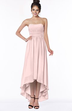 ColsBM Heather Pastel Pink Modern Sleeveless Zip up Chiffon Hi-Lo Bridesmaid Dresses