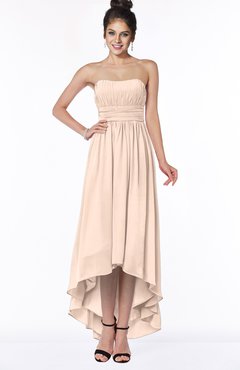 ColsBM Heather Peach Puree Modern Sleeveless Zip up Chiffon Hi-Lo Bridesmaid Dresses