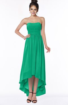 ColsBM Heather Pepper Green Modern Sleeveless Zip up Chiffon Hi-Lo Bridesmaid Dresses