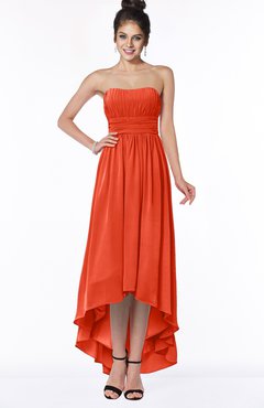 ColsBM Heather Persimmon Modern Sleeveless Zip up Chiffon Hi-Lo Bridesmaid Dresses