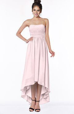 ColsBM Heather Petal Pink Modern Sleeveless Zip up Chiffon Hi-Lo Bridesmaid Dresses