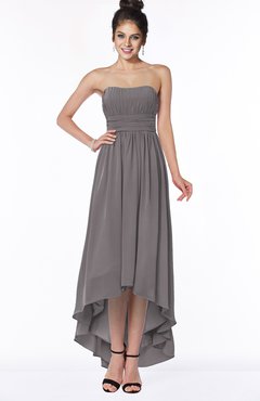 ColsBM Heather Ridge Grey Modern Sleeveless Zip up Chiffon Hi-Lo Bridesmaid Dresses