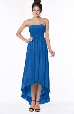 ColsBM Heather Royal Blue Modern Sleeveless Zip up Chiffon Hi-Lo Bridesmaid Dresses