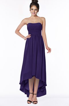 ColsBM Heather Royal Purple Modern Sleeveless Zip up Chiffon Hi-Lo Bridesmaid Dresses