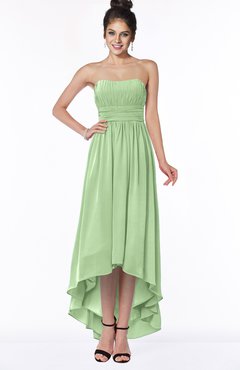 ColsBM Heather Sage Green Modern Sleeveless Zip up Chiffon Hi-Lo Bridesmaid Dresses