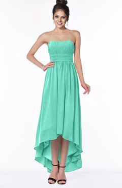 ColsBM Heather Seafoam Green Modern Sleeveless Zip up Chiffon Hi-Lo Bridesmaid Dresses