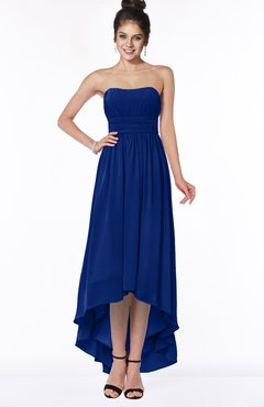 ColsBM Heather Sodalite Blue Modern Sleeveless Zip up Chiffon Hi-Lo Bridesmaid Dresses