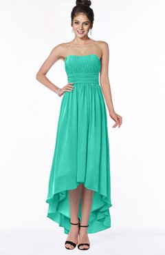 ColsBM Heather Viridian Green Modern Sleeveless Zip up Chiffon Hi-Lo Bridesmaid Dresses